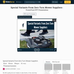 Special Variants From Zero Turn Mower Suppliers
