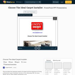 Choose The Ideal Carpet Installer PowerPoint Presentation, free download - ID:10324886