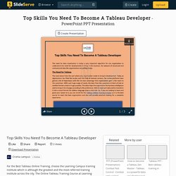 Top Skills You Need To Become A Tableau Developer