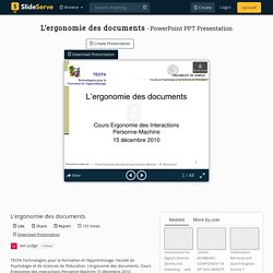 L’ergonomie des documents PowerPoint Presentation, free download - ID:2248527