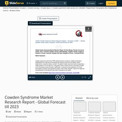 May 2021 Report on Global Cowden Syndrome Market Size, Share, Value, and Competitive Landscape 2021
