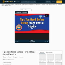 Tips You Need Before Hiring Stage Rental Service