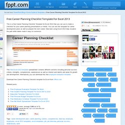 Free Career Planning Checklist Template for Excel 2013