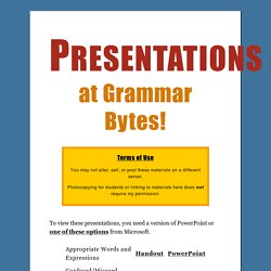 Grammar PowerPoint Presentations at Grammar Bytes!