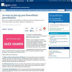 20 ways to jazz up your PowerPoint presentations