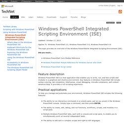 Windows PowerShell Integrated Scripting Environment (ISE) Help