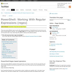 PowerShell: Working With Regular Expressions (regex) - TechNet Articles - United States (English)