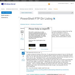 PowerShell FTP Dir Listing