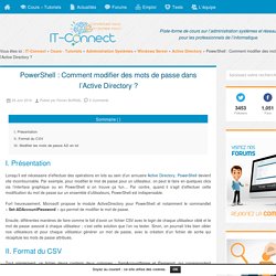 PowerShell : Comment modifier des mots de passe dans l'Active Directory ?