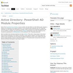 Active Directory: PowerShell AD Module Properties