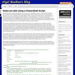 Wake-on-LAN using a PowerShell Script « Nigel Boulton's Blog