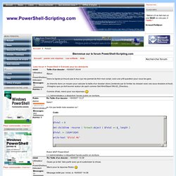 Re:Taille d'un dossier - Bienvenue sur le forum PowerShell-Scripting.com