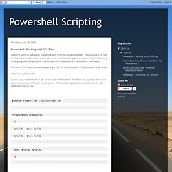 Powershell: Working with CSV Files
