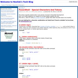 PowerShell - Special Characters And Tokens - Welcome to Neolisk's Tech Blog