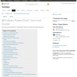 Windows PowerShell Survival Guide - TechNet Articles - Home - TechNet Wiki