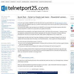 Quick Post – Script to Create Lab Users – Powershell version… — www.telnetport25.com