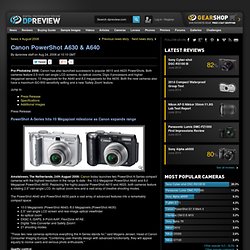 Canon PowerShot A630 & A640: Digital Photography Review