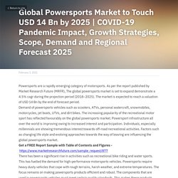 May 2021 Report on Global Powersports Market Overview, Size, Share and Trends 2025