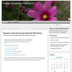 Poynter’s NewsU Courses Benefit PR Writers
