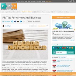 PR Tips For A New Small Business