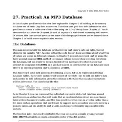 Practical: An MP3 Database