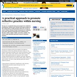 A practical approach to promote reflective practice within nursing
