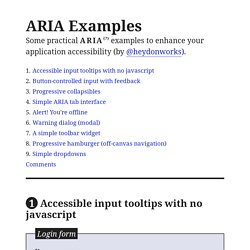Practical ARIA Examples