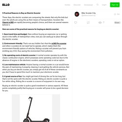 5 Practical Reasons to Buy an Electric Scooter