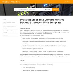 Practical Steps to a Comprehensive Backup Strategy – With Template