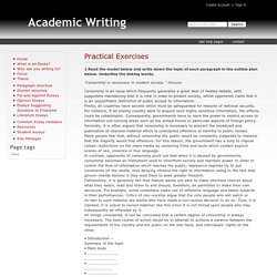 Practical Exercises - Academic Writing