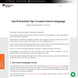 Top 10 Practical Tips To Learn French Language