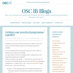 Getting your practical programme together - OSC IB Blogs