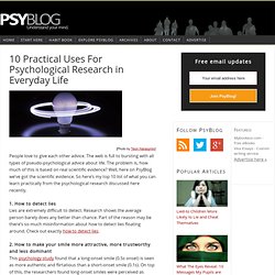 10 Practical Uses For Psychological Research in Everyday Life