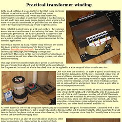 Practical Transformer Winding