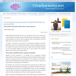 Una practicante europea esclarece la verdad de Falun Dafa a la prensa de Chile