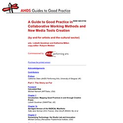 A Guide to Good Practice in Collaborative Working Methods and New Media Tools Creation