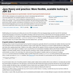 More flexible, scalable locking in JDK 5.0