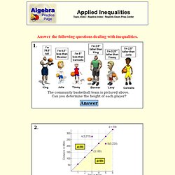 Practice with Linear Inequalities in Applied Settings