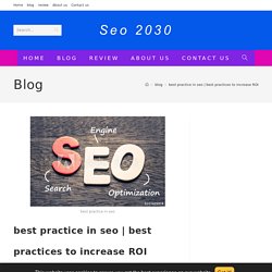 best practices to increase ROI - Seo 2030