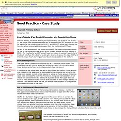 ICT Good Practice Case Study - Holy Family Primary School & Cuffley School