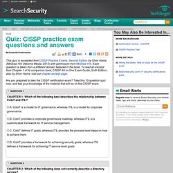 Quiz: CISSP practice exam questions and answers