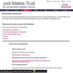 Best practice resources - Jodi Mattes Trust