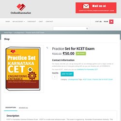 Practice Set for KCET Exam%%%%%%%%%%%%%