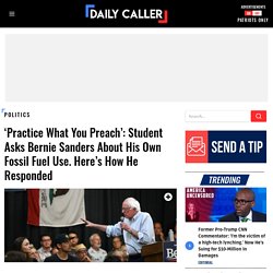 ‘Practice What You Preach’: Student Asks Bernie Sanders About His Own Fossil Fuel Use. Here’s How He Responded