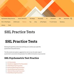 SHL Practice Tests - Rob Williams Assessment Ltd