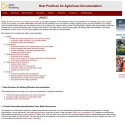 Best Practices for Agile/Lean Documentation