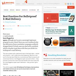 Best Practices For Bulletproof E-Mail Delivery - Smashing Magazine