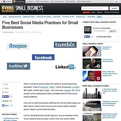 Five Best Social Media Practices for Small Businesses