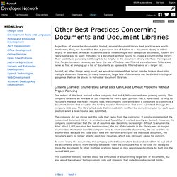 Other Best Practices Concerning Documents and Document Libraries