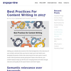 Best Practices For Content Writing In 2017 ~ Engage Online